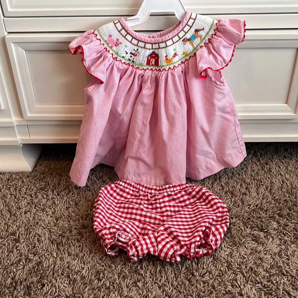 Smocked Farm Ruffle Top with Shorts